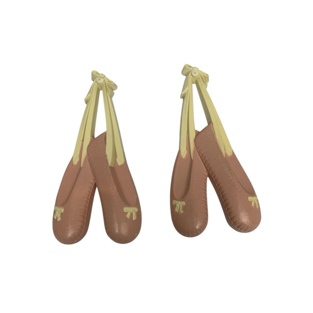 Vintage Homco Pink Ballet Slippers Wall Decor Set Ballerina 11” Tall